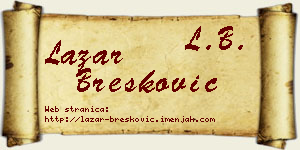 Lazar Brešković vizit kartica